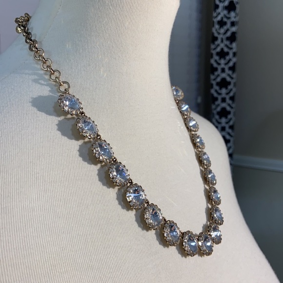 J. Crew clear diamond gemstone necklace - Picture 2 of 4